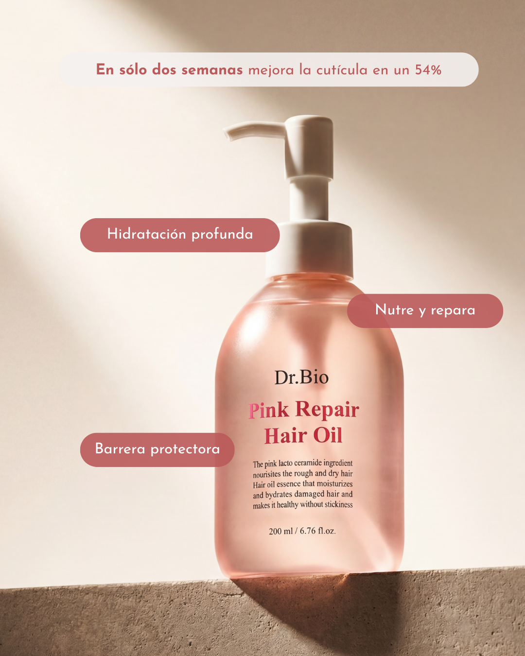 Dr. Bio Pink Repair Hair Oil | Aceite Capilar Reparador Coreano | 200ml