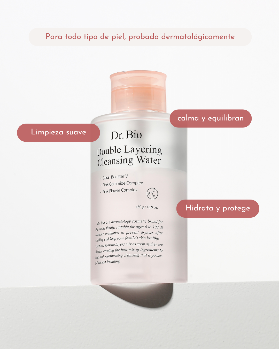 Dr. Bio Double Layering Cleansing Water | Agua Micelar Bifásica 480g