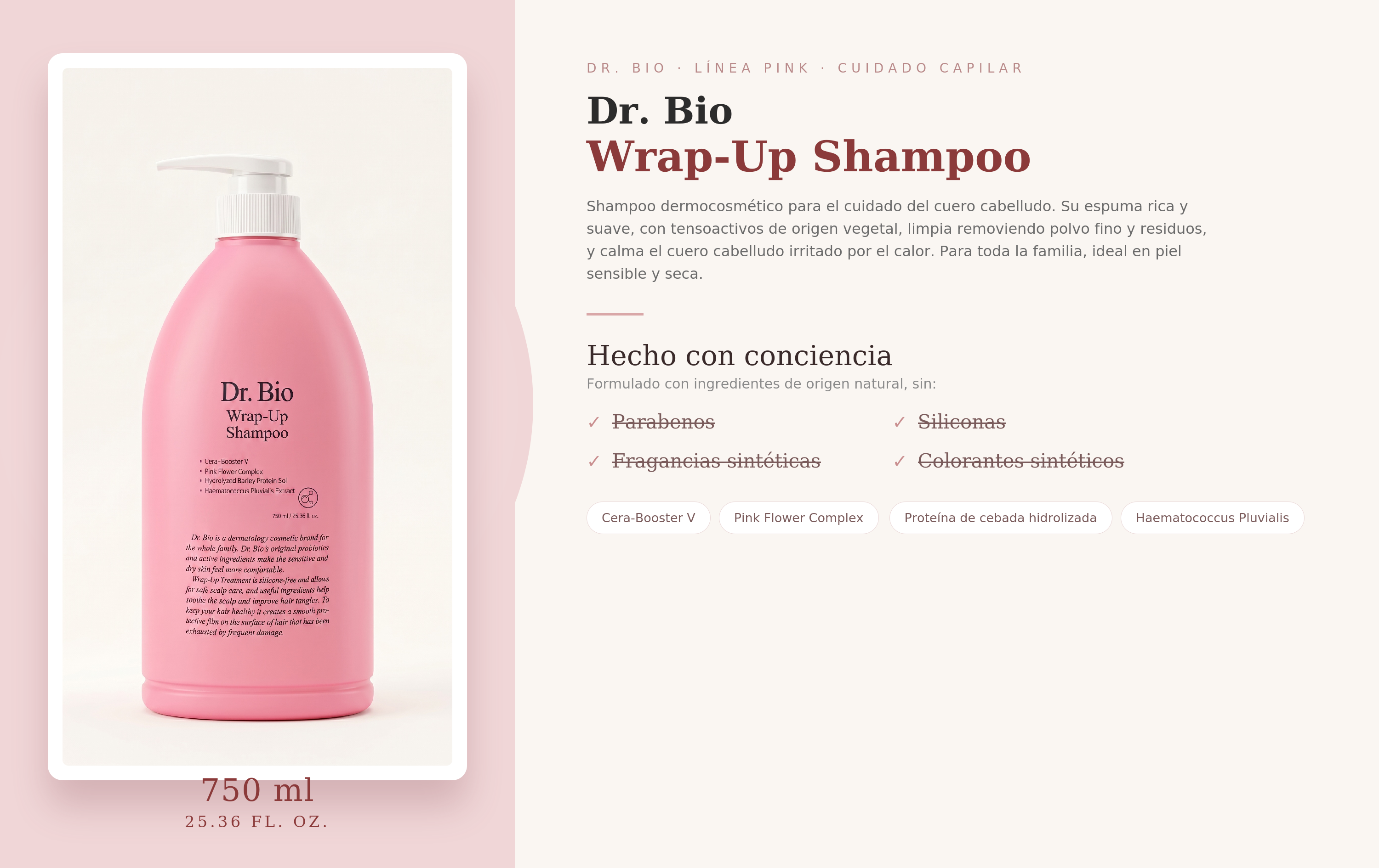 Pack Capilar Dr. Bio — Pink Oil + Shampoo + Treatment 750ml
