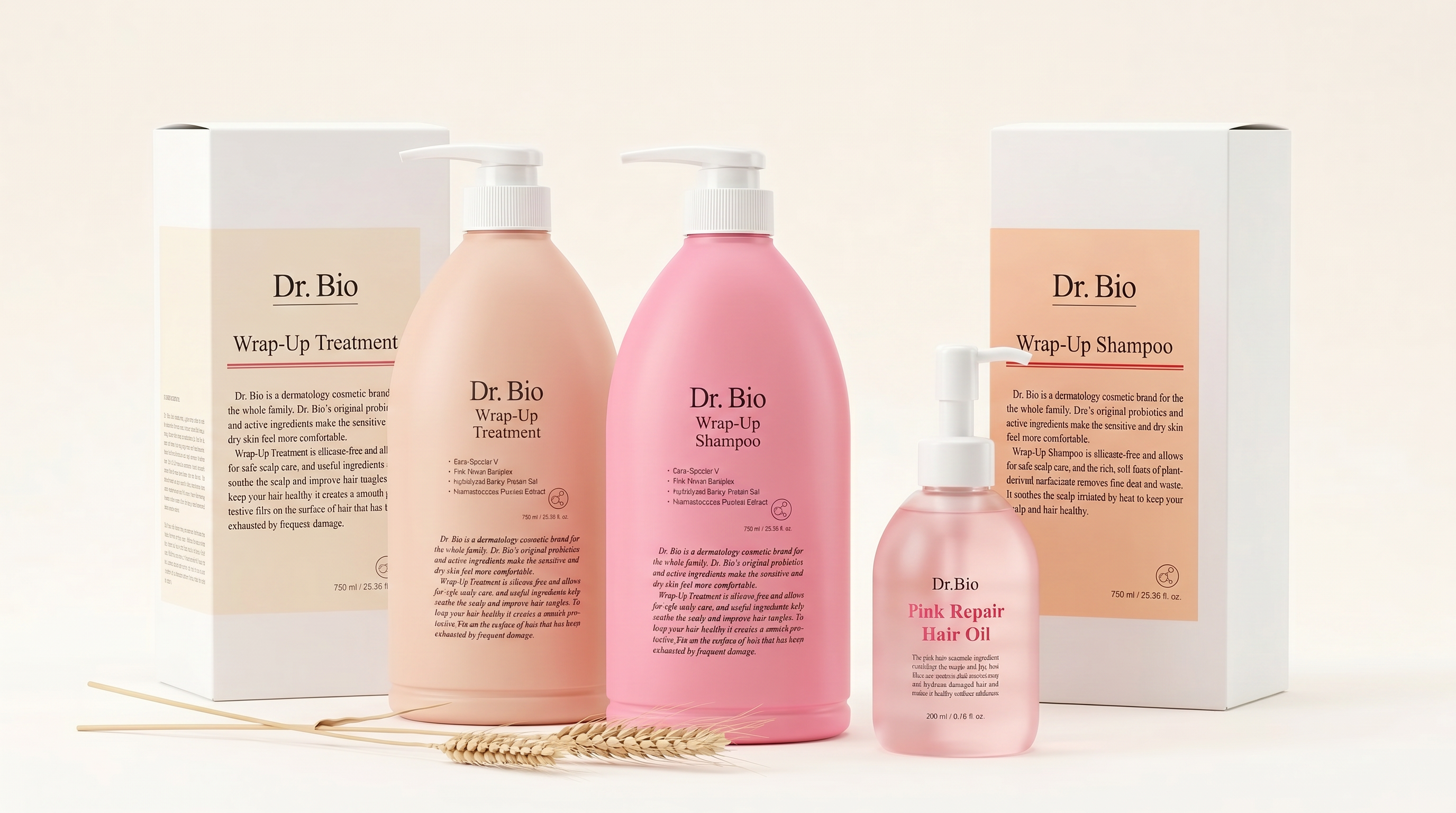 Pack Capilar Dr. Bio — Pink Oil + Shampoo + Treatment 750ml